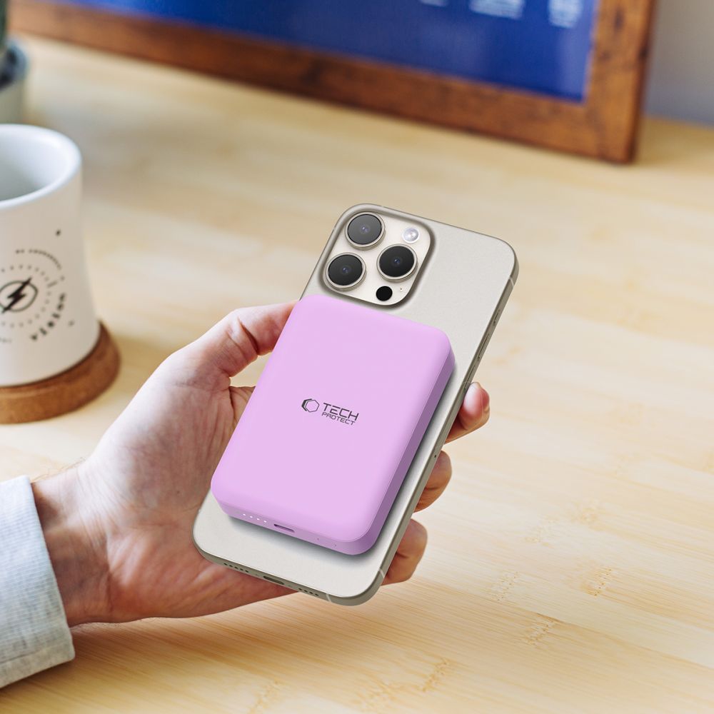 Tech - Protect PB11 Lifemag MagSafe PowerBank Μαγνητικό PowerBank Κινητού 10000 mAh - Lilac