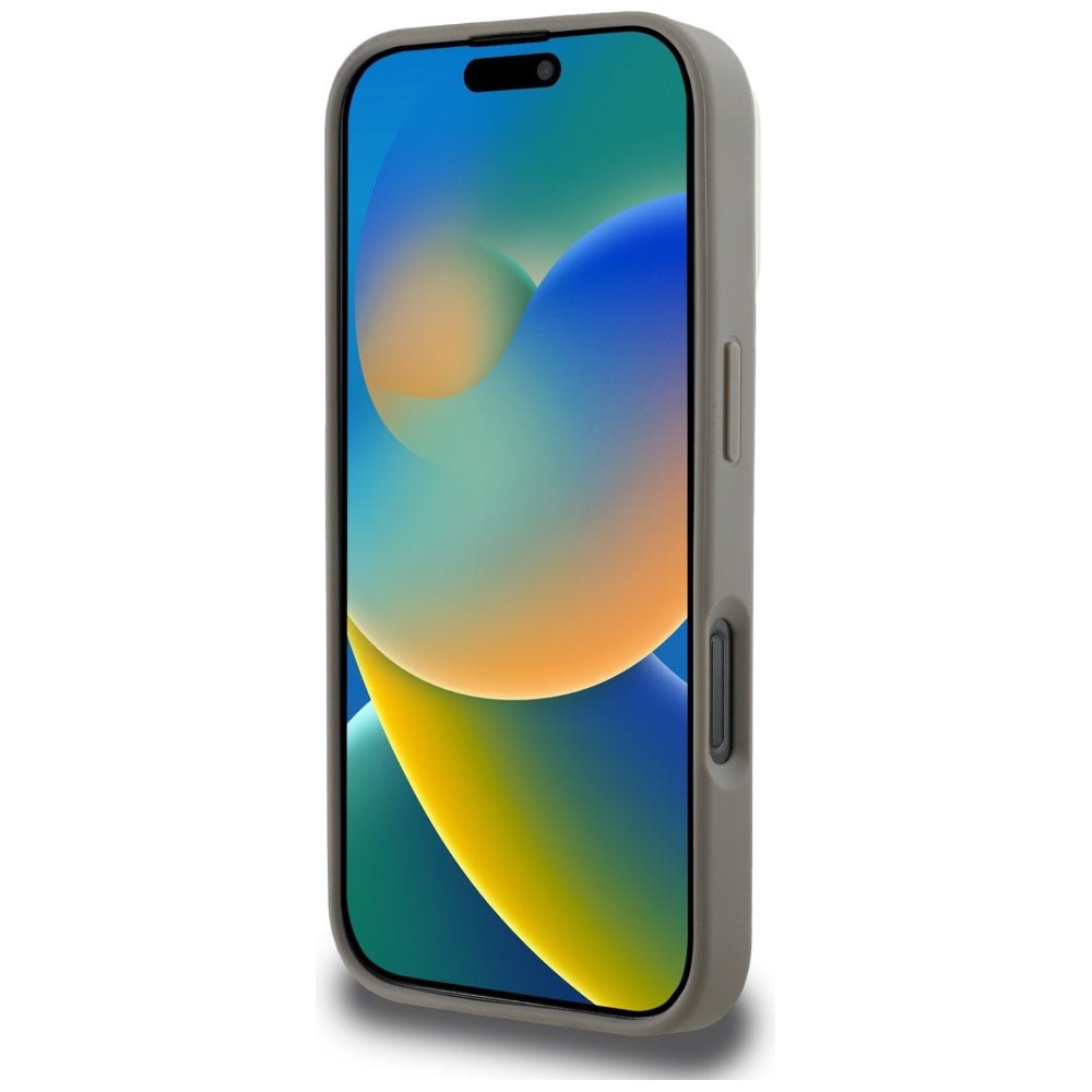 DKNY iPhone 16 Pro Max - Checkered Pattern - MagSafe Σκληρή Θήκη με Επένδυση Συνθετικού Δέρματος - Beige