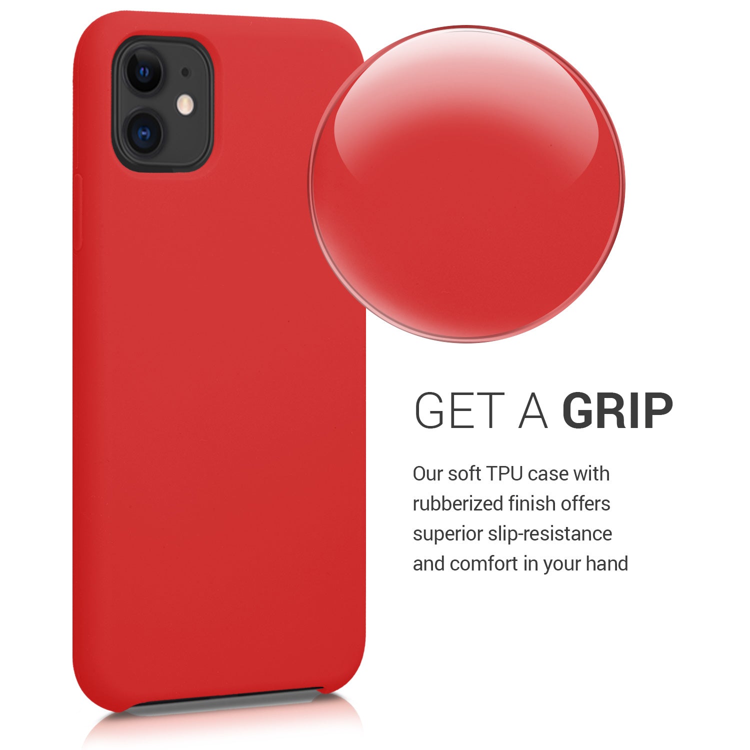 KW iPhone 11 Θήκη Σιλικόνης Rubber TPU - Red - 49724.09