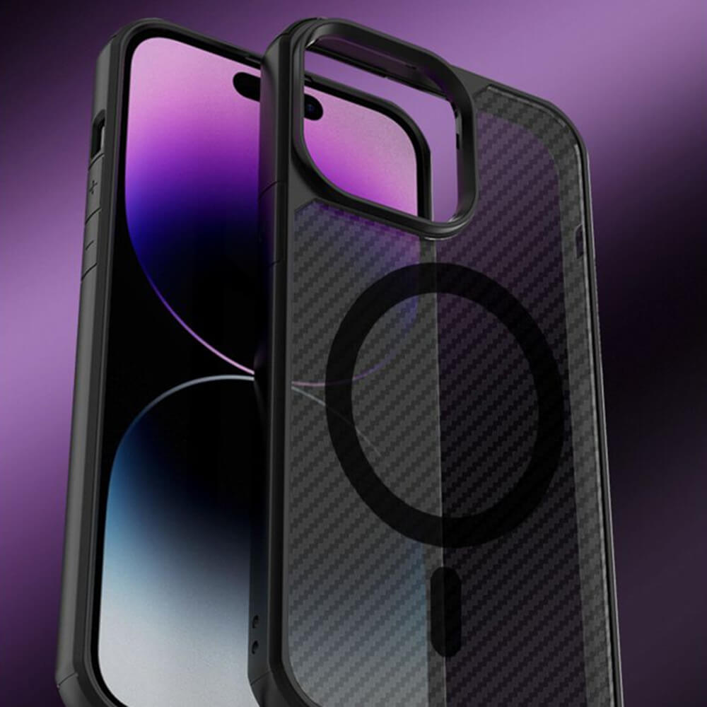 Techsuit iPhone 15 - CarbonFuse MagSafe - Σκληρή Θήκη - Black