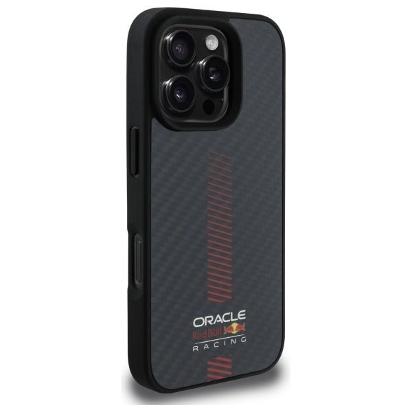 Red Bull iPhone 16 Pro Max - Carbon Fiber Power Bar - MagSafe Σκληρή Θήκη με Πλαίσιο Σιλικόνης - Black - RBHMP16X24CFGSMK