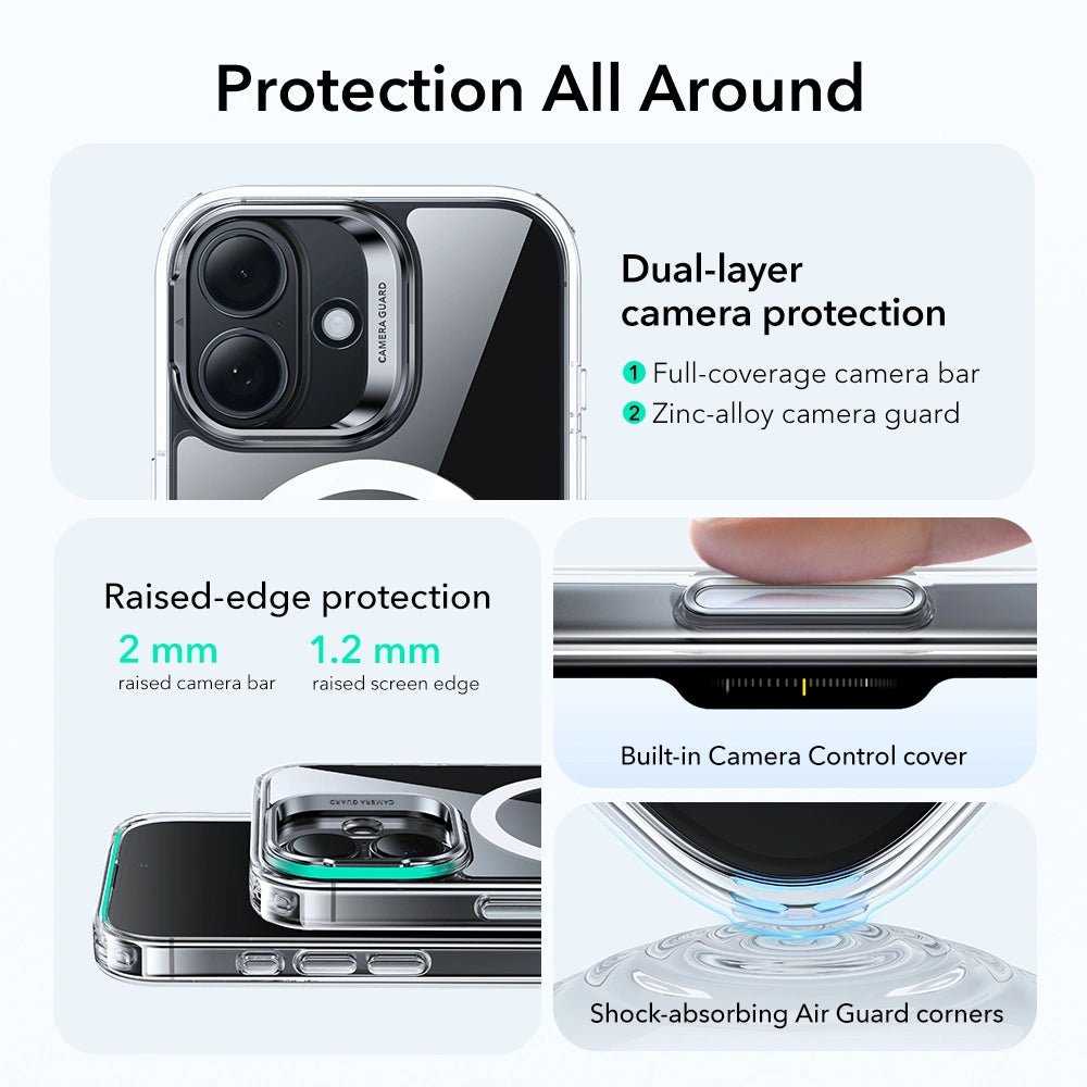 ESR iPhone 17 - Classic Hybrid Kickstand MagSafe - Σκληρή Θήκη με Πλαίσιο Σιλικόνης και MagSafe - Διάφανη