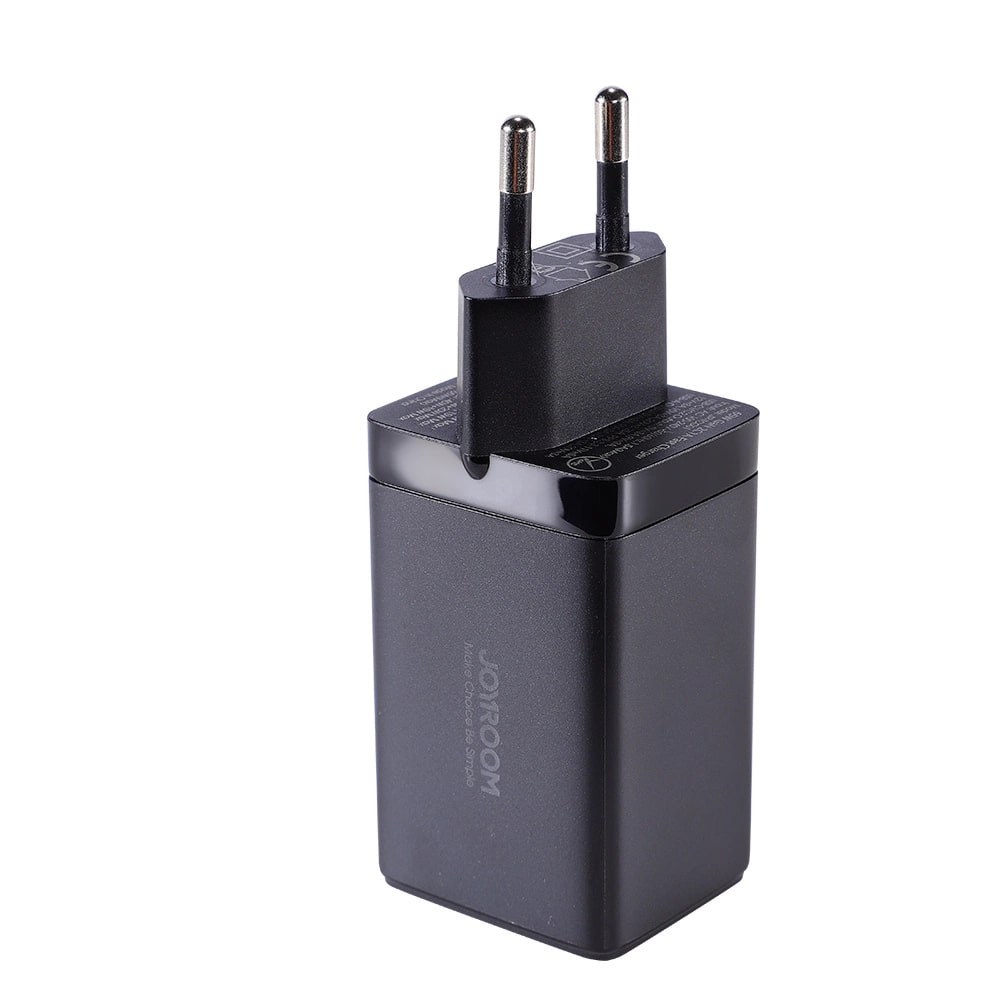JOYROOM JR - TCG01 GAN 65W Οικιακός Φορτιστής Γρήγορης Φόρτισης με 2 Θύρες Type - C και 1 Θύρα USB και Καλώδιο Type - C to Type - C 100W - Black