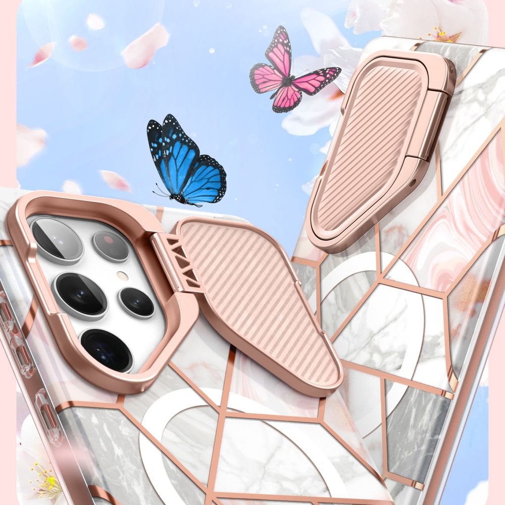 i - Blason Samsung Galaxy S24 Ultra Cosmo Mag Σκληρή Θήκη με Προστασία Οθόνης / Κάμερας και Magsafe - Marble