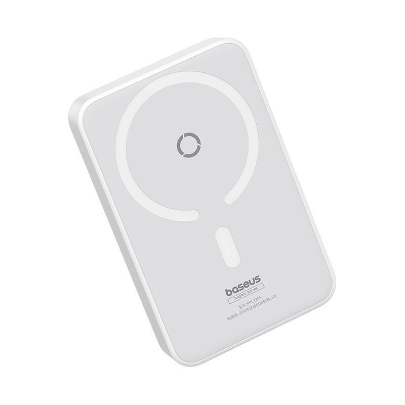 Baseus MagPro Magnetic PPCXZ05 - Ασύρματο MagSafe PowerBank 5000mAh 20W με Καλώδιο Type - C to Type - C - White