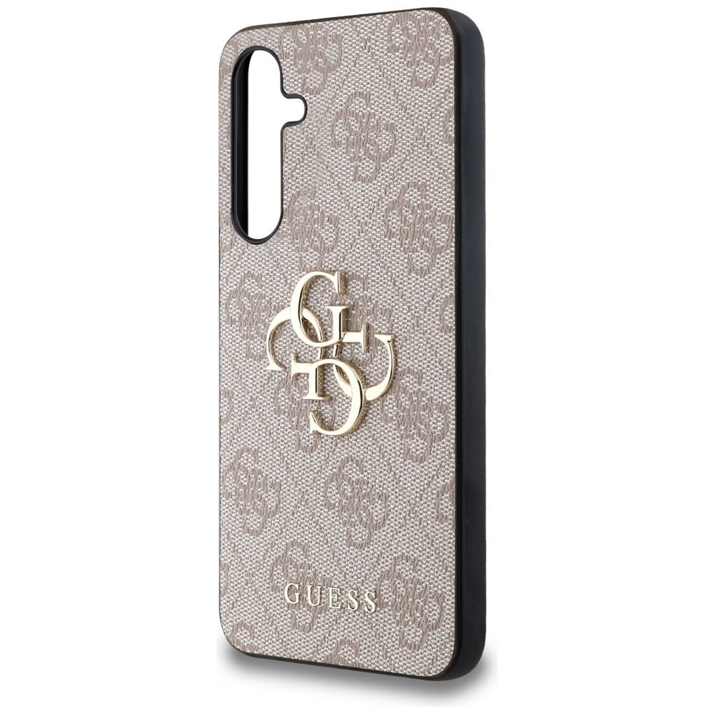 Guess Samsung Galaxy A35 5G - 4G Big Metal Logo - Θήκη με Επένδυση Συνθετικού Δέρματος - Pink - GUHCSA354GMGPI