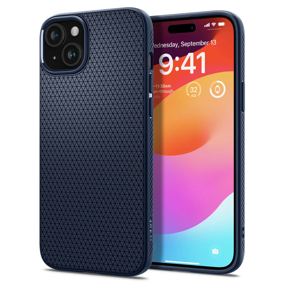 Spigen iPhone 15 Plus Liquid Air Θήκη Σιλικόνης - Navy Blue