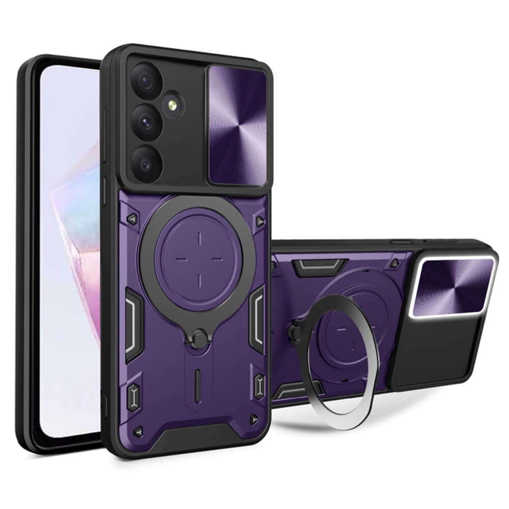 Techsuit Samsung Galaxy A36 5G - CamGuard Pro - Σκληρή Θήκη με Προστασία Καμερών και Δαχτυλίδι Συγκράτησης - Purple