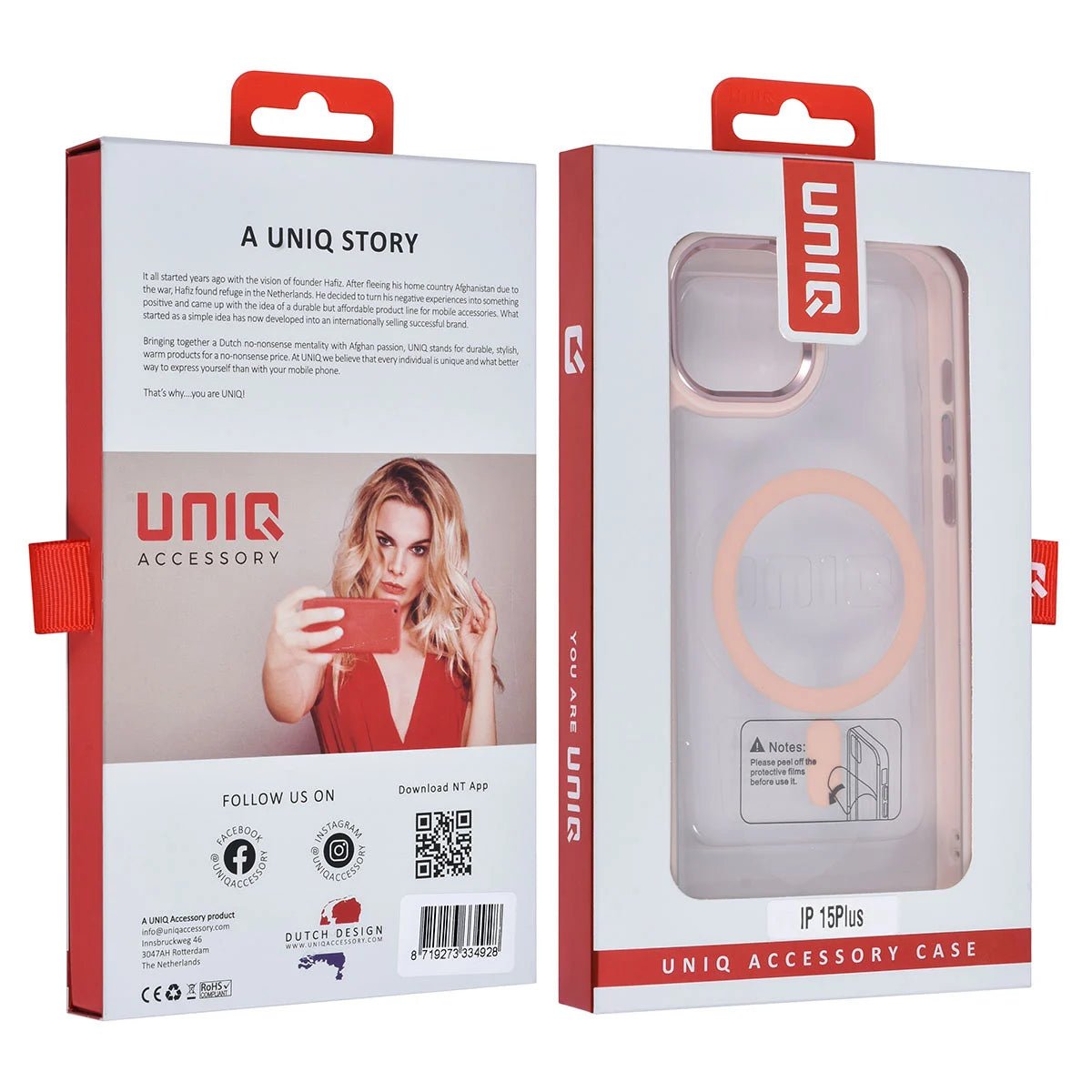 Tuniq iPhone 15 Plus / 14 Plus - MagSafe Σκληρή Θήκη με Πλαίσιο Σιλικόνης - Ροζ Ματ / Διάφανη