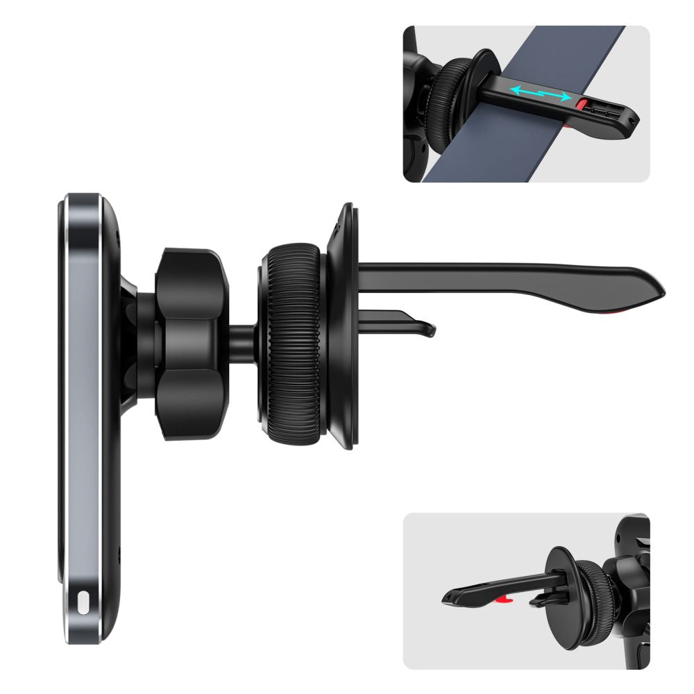 Tech - Protect MM15W - V2 Μαγνητική Βάση για τον Αεραγωγό του Αυτοκινήτου με Ασύρματη Φόρτιση MagSafe 15W - Black