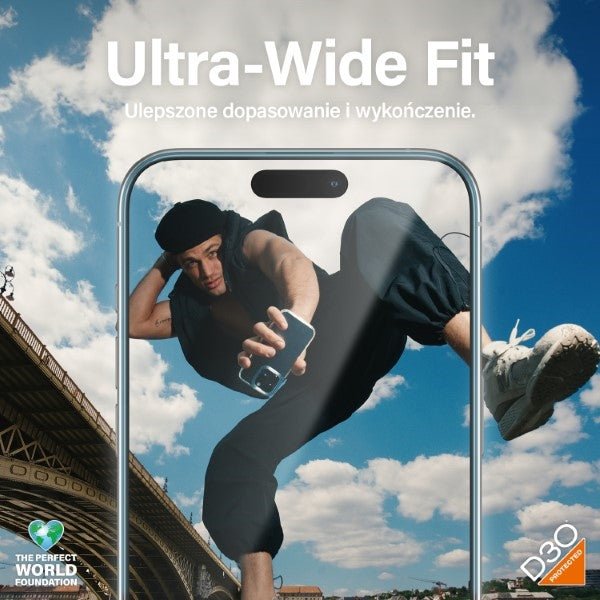 PanzerGlass iPhone 15 Pro Max Matrix D3O Ultra - Wide Fit Easy Aligner 6H Ευλύγιστο Αντιχαρακτικό Γυαλί Οθόνης - Black