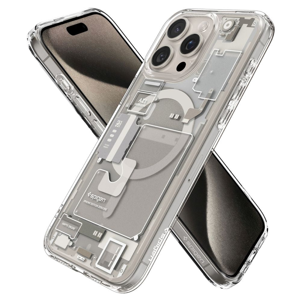 Spigen iPhone 15 Pro Max Ultra Hybrid Mag Σκληρή Θήκη με Πλαίσιο Σιλικόνης Και MagSafe - Zero One Natural Titanium