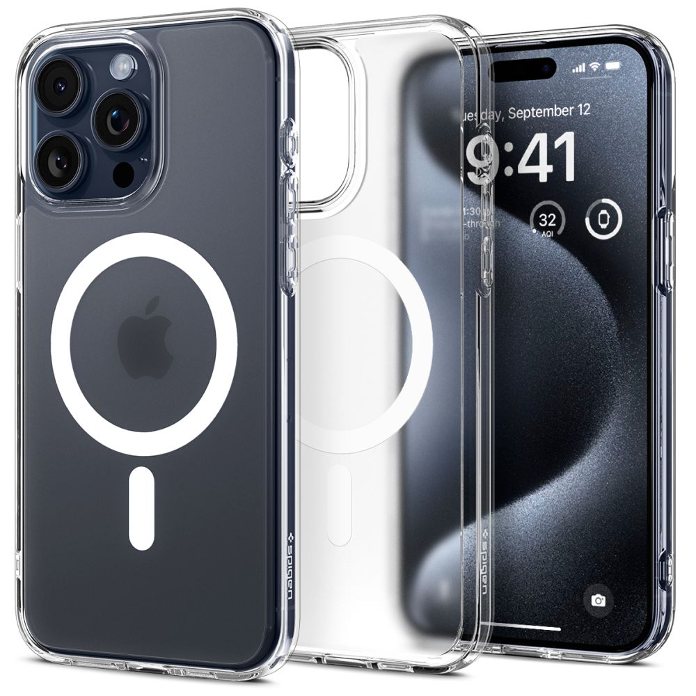 Spigen iPhone 15 Pro Max Ultra Hybrid Mag Σκληρή Θήκη με Πλαίσιο Σιλικόνης Και MagSafe - Frost Clear