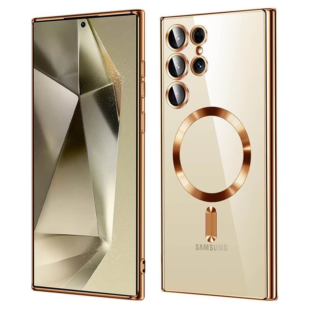 Techsuit Samsung Galaxy S24 Ultra - Luxury Crystal MagSafe - Θήκη Σιλικόνης - Gold