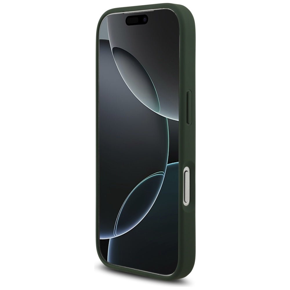 Lacoste iPhone 17 Pro - Bliss MagSafe - Σκληρή Θήκη με Πλαίσιο Σιλικόνης και Επένδυση Οικολογικού Δέρματος - Green