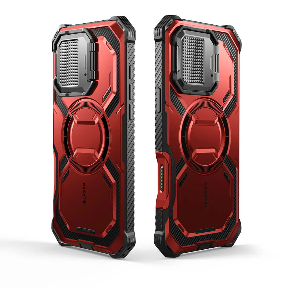 Supcase iPhone 16 Plus Armorbox MagSafe Σκληρή Θήκη με Προστασία Οθόνης και Κάλυμμα Κάμερας / Stand - Metallic Red