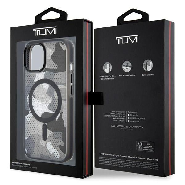 Tumi iPhone 15 Frosted Camo Print MagSafe Σκληρή Θήκη με Πλαίσιο Σιλικόνης και MagSafe - Black - TUHMP15STCAMK