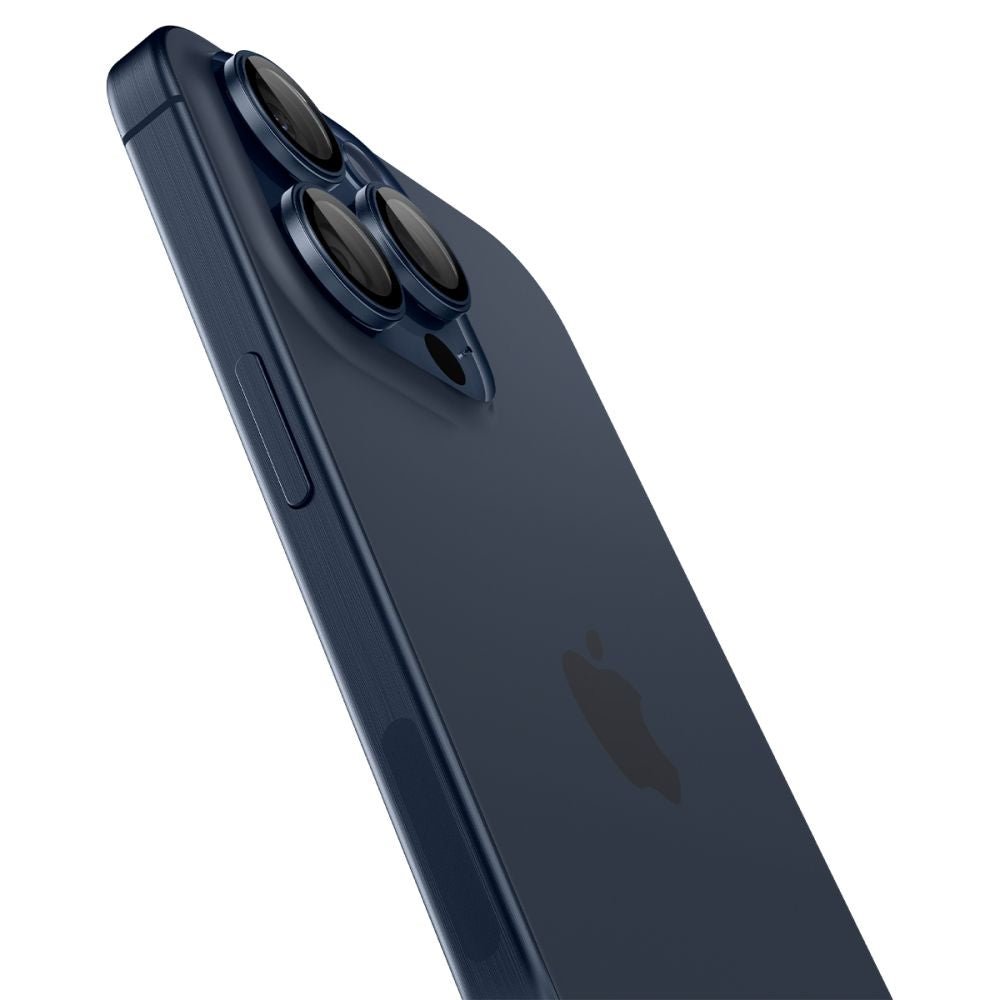 Spigen iPhone 14 Pro / 14 Pro Max / 15 Pro / 15 Pro Max / 16 Pro / 16 Pro Max / 17 Pro / 17 Pro Max - Optik.TR EZ Fit - Αντιχαρακτικό Γυαλί για την Κάμερα - 2 Τεμάχια - Blue Titanium