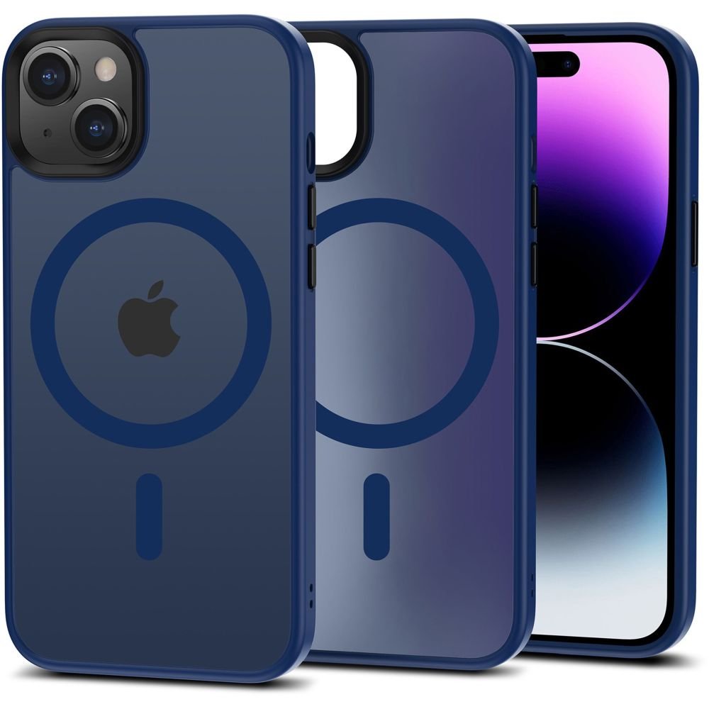 Tech - Protect iPhone 15 Plus MagMat Σκληρή Θήκη με Πλαίσιο Σιλικόνης και MagSafe - Matte Blue / Ημιδιάφανη