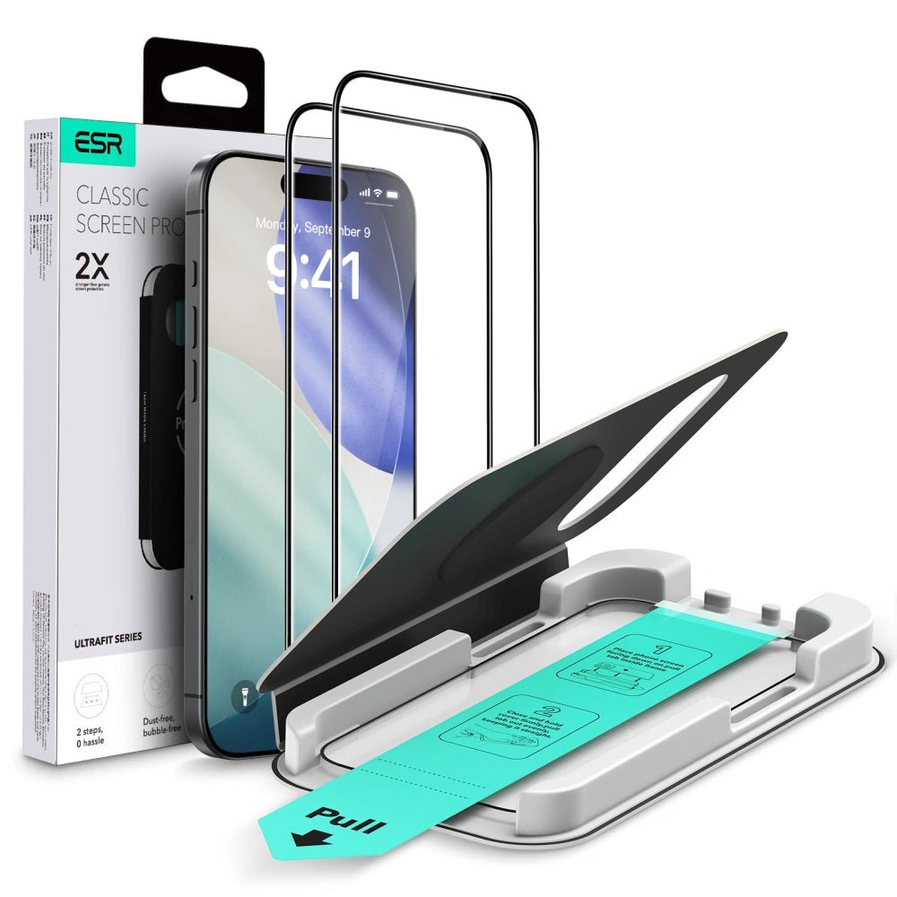 ESR iPhone Air - UltraFit Classic - Full Screen Αντιχαρακτικό Γυαλί Οθόνης - 2 Τεμάχια - Black