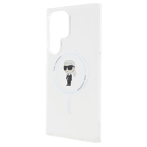 Karl Lagerfeld Samsung Galaxy S24 Ultra - IML Ikonik - Magsafe Σκληρή Θήκη με Πλαίσιο Σιλικόνης - Διάφανη - KLHMS24LHFCKNOT