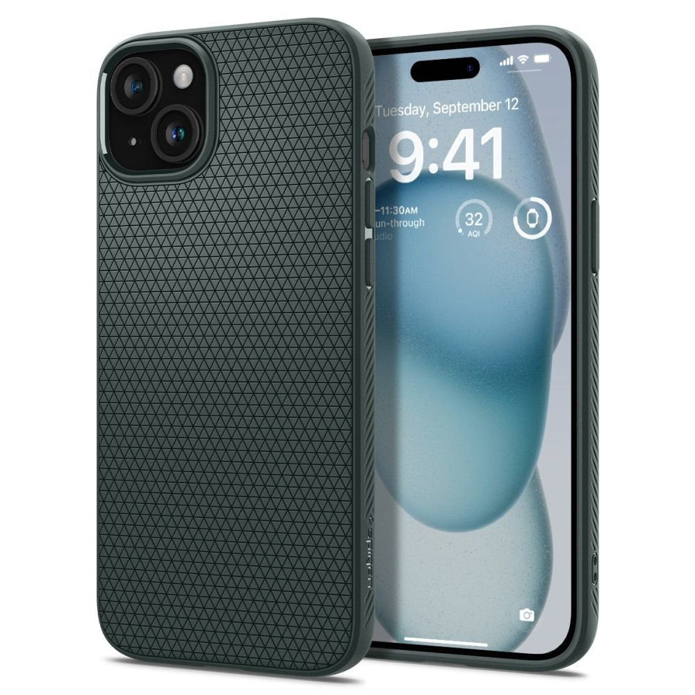 Spigen iPhone 15 Liquid Air Θήκη Σιλικόνης - Abyss Green