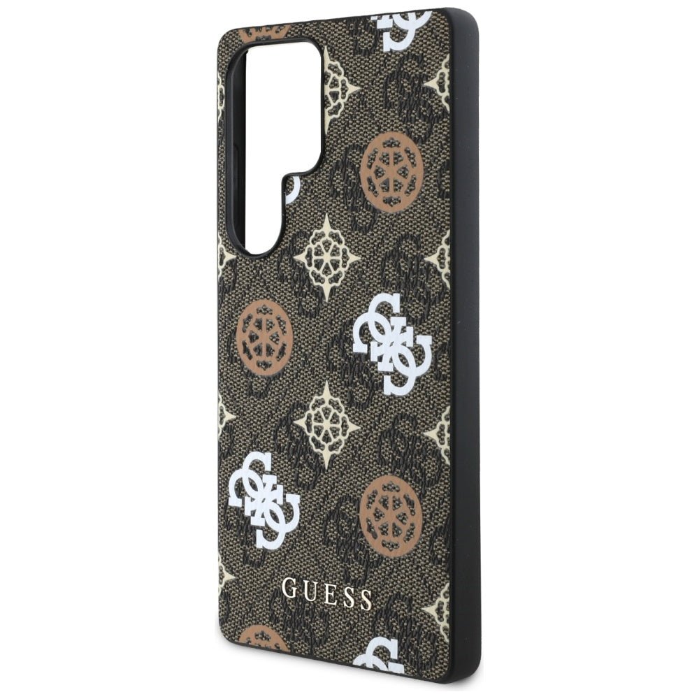Guess Samsung Galaxy S25 Ultra - 4G Printed Colored Peony Pattern - MagSafe Θήκη με Επένδυση Συνθετικού Δέρματος - Brown - GUHMS25LP4PWPW