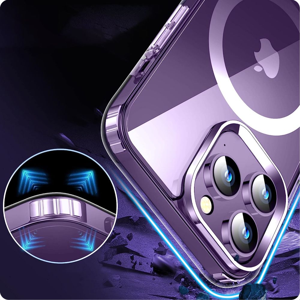 Tech - Protect iPhone 15 Pro Flexair Hybrid MagSafe Σκληρή Θήκη με Πλαίσιο Σιλικόνης και MagSafe - Διάφανη