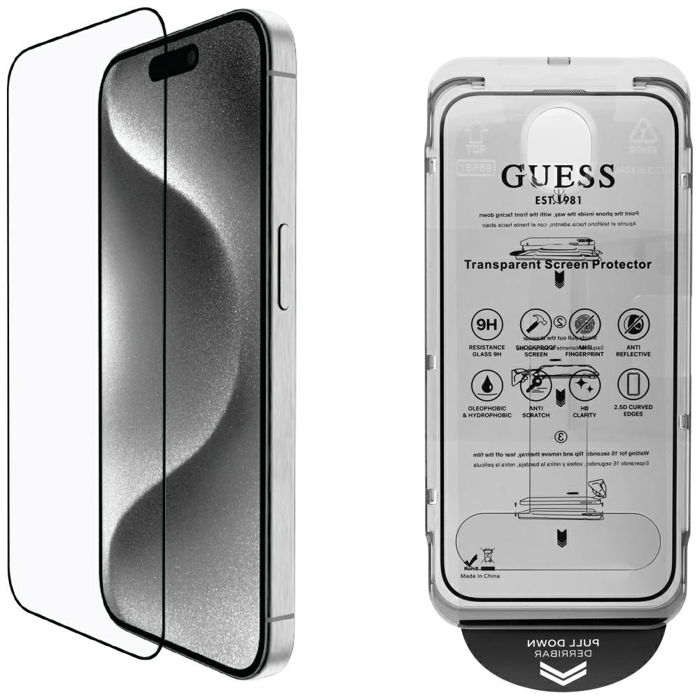 Guess iPhone 16 Pro Max - BP Rhinestone - Σετ με 1 Αντιχαρακτικό Γυαλί Οθόνης και 1 Αντιχαρακτικό Γυαλί για την Κάμερα - Gold