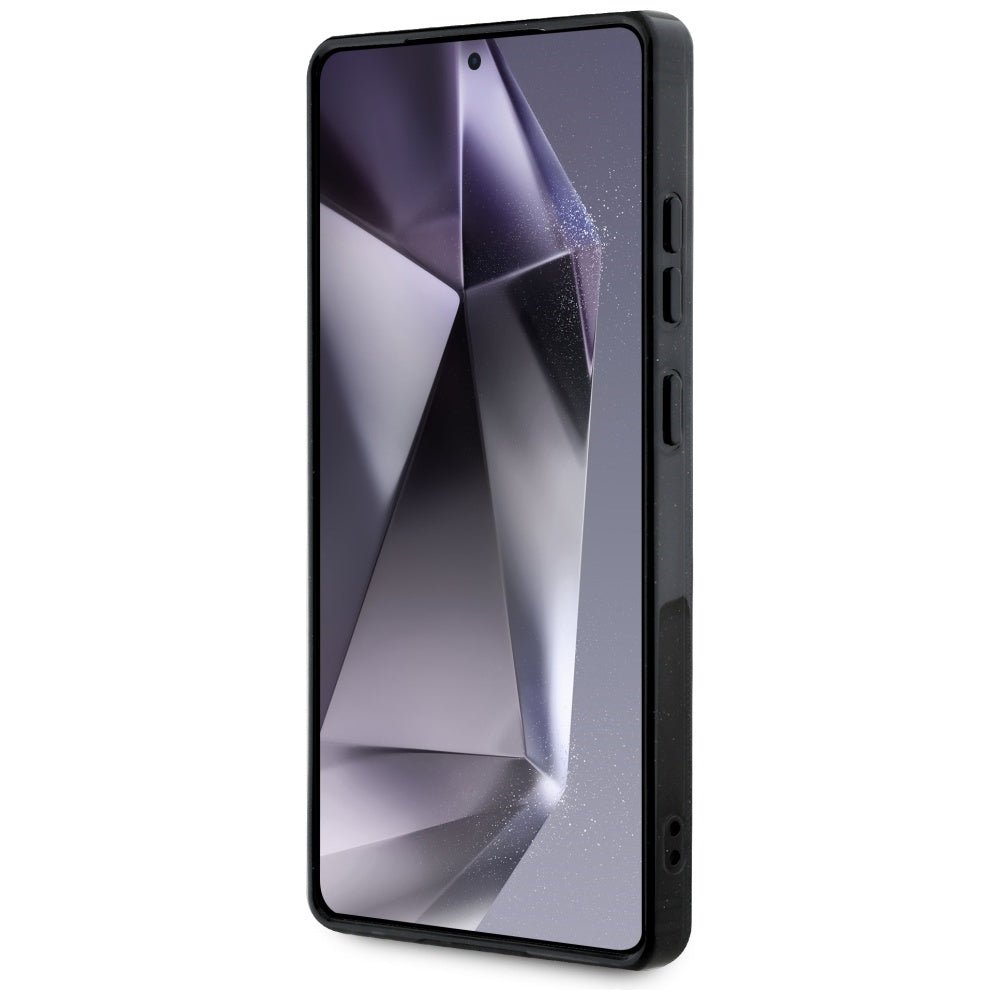 Guess Samsung Galaxy S25 Ultra - 4G Glitter Triangle Buttons - MagSafe Σκληρή Θήκη με Πλαίσιο Σιλικόνης - Black - GUHMS25LHG4PRTGK