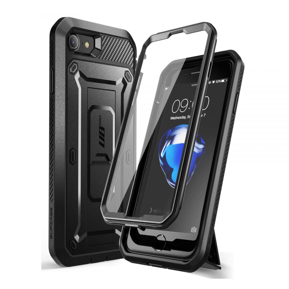 Supcase iPhone SE 2022 / SE 2020 / 7 / 8 Unicorn Beetle Pro Σκληρή Θήκη με Προστασία Οθόνης και Stand - Black