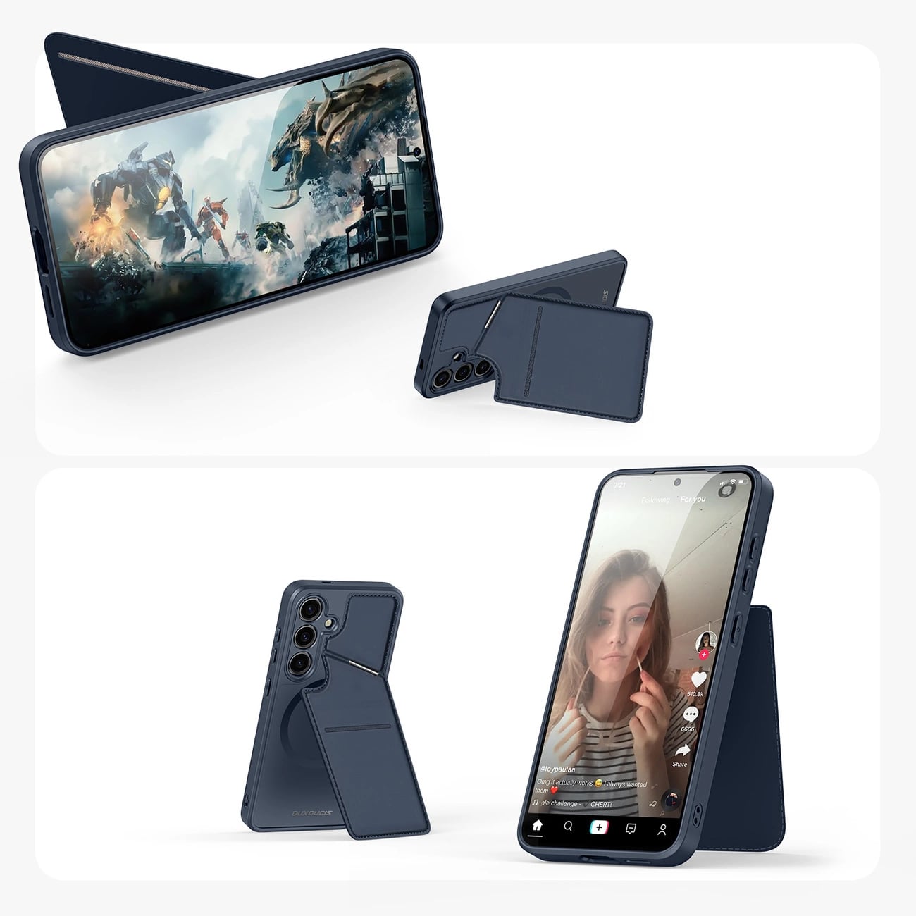 Dux Ducis Samsung Galaxy S24+ Rafi II Mag Anti - RFID Θήκη με Υποδοχή για Κάρτες / Stand και MagSafe - Blue