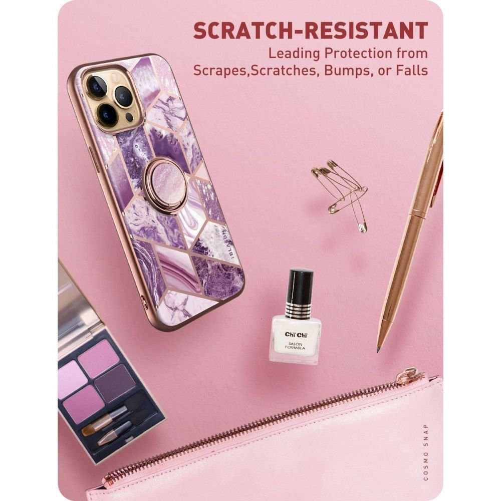 i - Blason iPhone 13 Pro IBLSN Cosmo Snap Σκληρή Θήκη με Δαχτυλίδι Συγκράτησης - Marble Purple