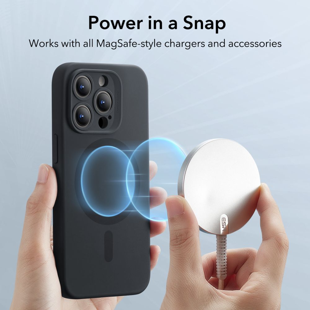 ESR iPhone 15 Pro Max Cloud Halolock MagSafe Σκληρή Θήκη με Πλαίσιο Σιλικόνης - Black