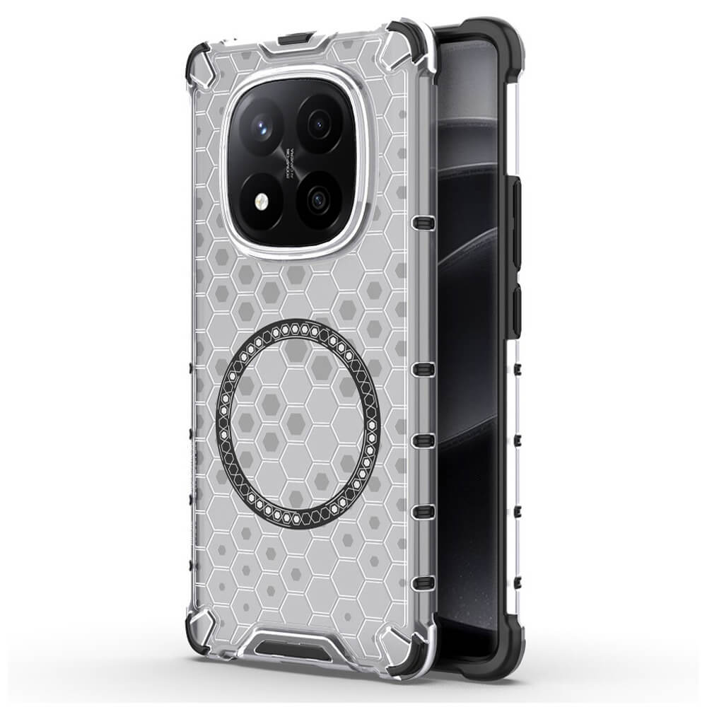 Techsuit Xiaomi Redmi Note 14 Pro+ 5G Honeycomb Shield MagSafe Σκληρή Θήκη με Πλαίσιο Σιλικόνης - White