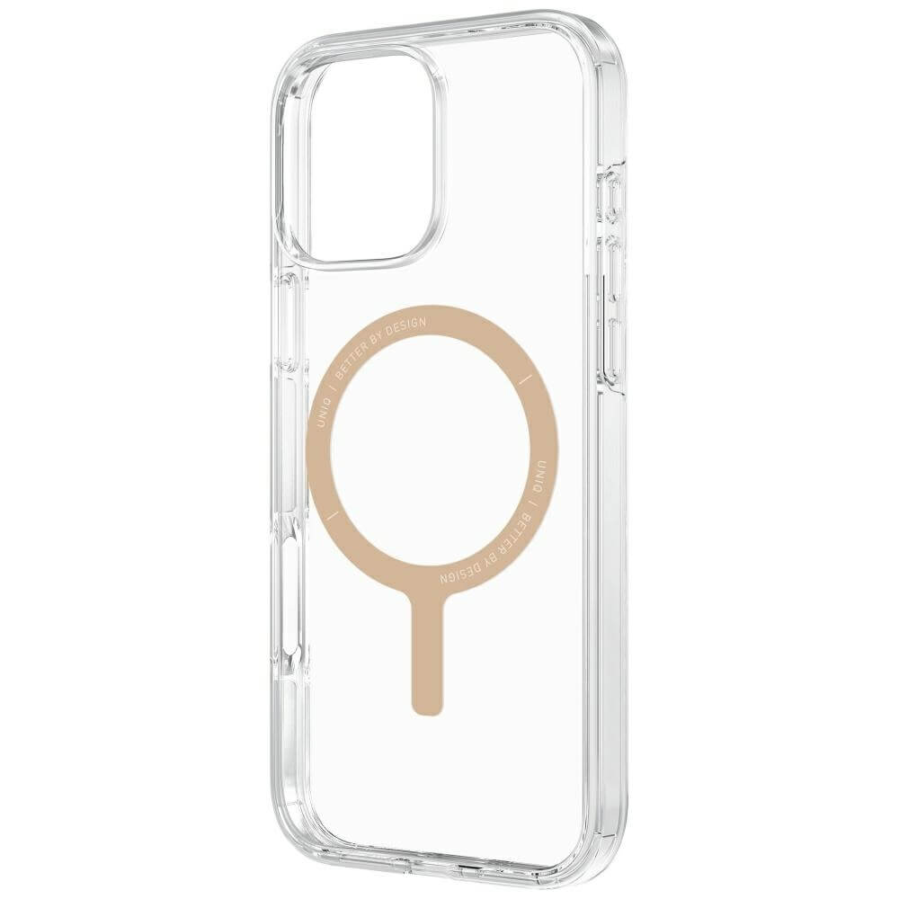 Uniq iPhone 16 Pro Clario MagClick Charging - Σκληρή Θήκη με Πλαίσιο Σιλικόνης και MagSafe - Διάφανη / Gold