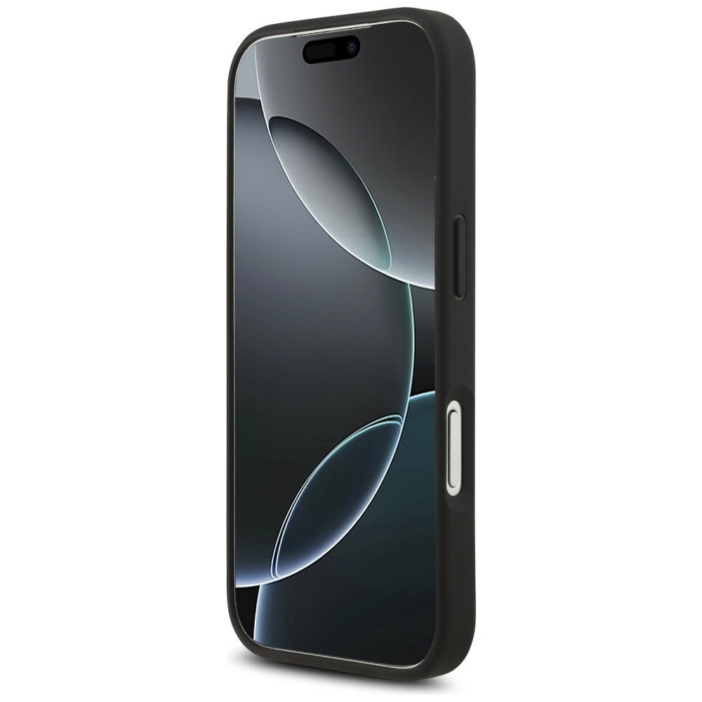 Guess iPhone 17 Pro - 4G Circle Classic Logo MagSafe - Θήκη με Επένδυση Συνθετικού Δέρματος - Black - GUHMP17LP4PGRSGK