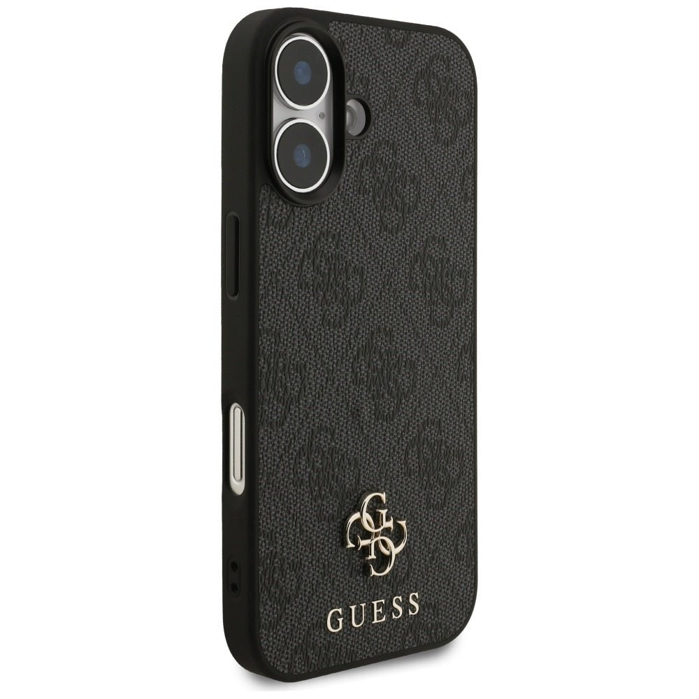 Guess iPhone 17 - 4G Small Classic Logo MagSafe - Σκληρή Θήκη με Πλαίσιο Σιλικόνης και Επένδυση Συνθετικού Δέρματος - Black - GUHMP17SP4SM4MK