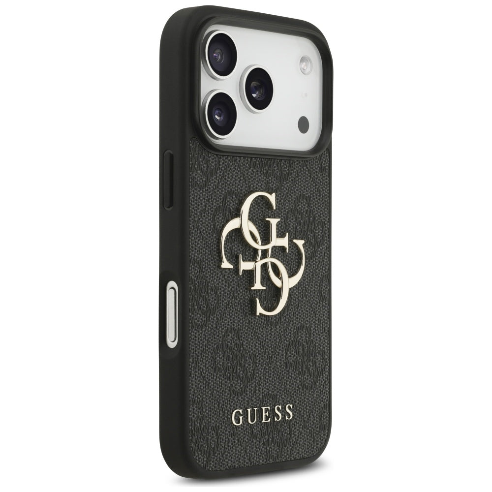 Guess iPhone 17 Pro - 4G Strap 4G Classic Logo - Σκληρή Θήκη με Επένδυση Συνθετικού Δέρματος και Λουράκι - Black - GUHCP17LP4GMGSK