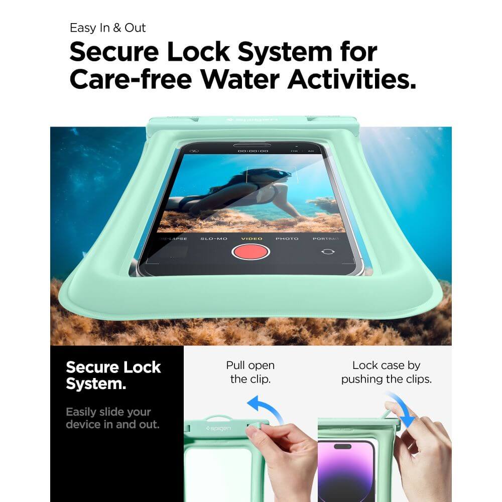 Spigen A610 Universal Αδιάβροχη Θήκη για Smartphones 6.9'' - Mint