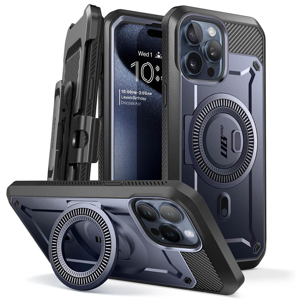 Supcase iPhone 15 Pro Max - Unicorn Beetle Pro MagSafe - Σκληρή Θήκη με Προστασία Οθόνης και Stand - Mountain