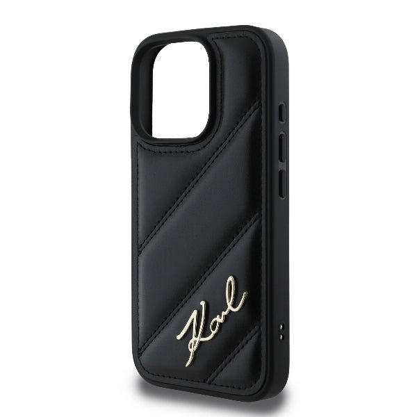 Karl Lagerfeld iPhone 16 Pro Max - Quilted Signature - Θήκη με Επένδυση Συνθετικού Δέρματος - Black - KLHCP16XPQDSMGK