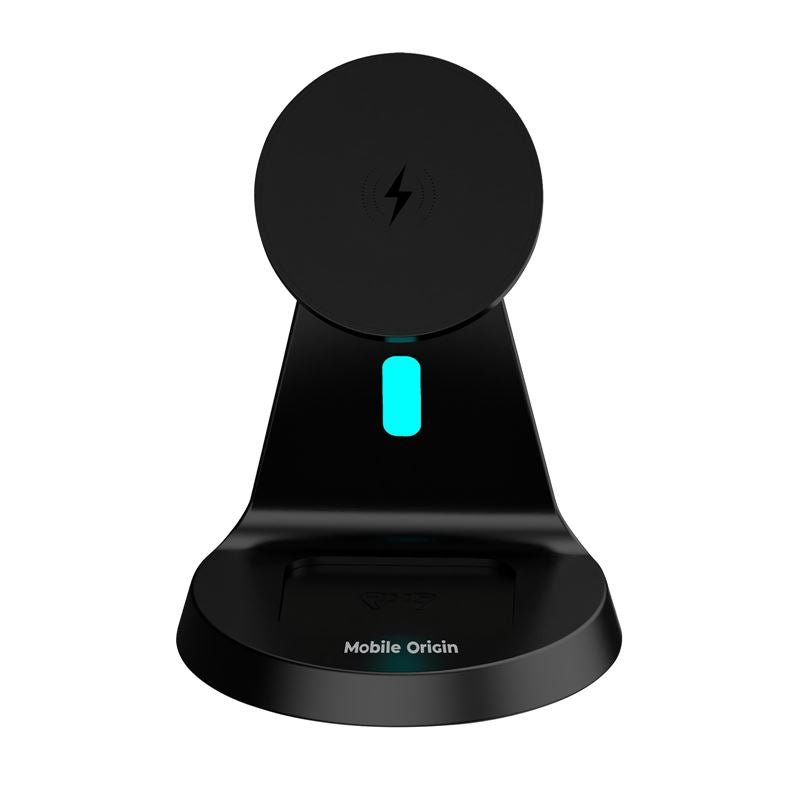 Mobile Origin 3in1 Ασύρματος Μαγνητικός Φορτιστής MagSafe PW9 - Black