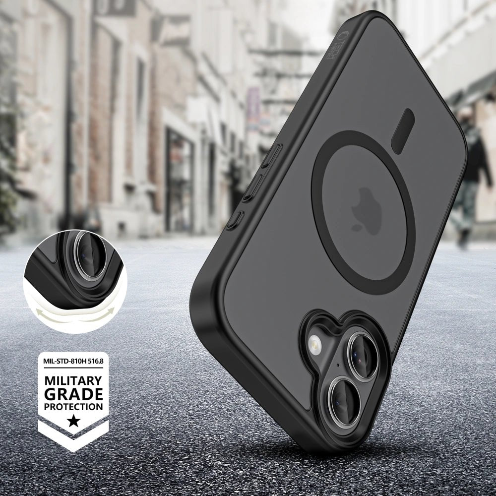Tech - Protect iPhone 17 - MagMat XT 4 - Set - Σκληρή Θήκη με Πλαίσιο Σιλικόνης και MagSafe - Ημιδιάφανη / Matte Black