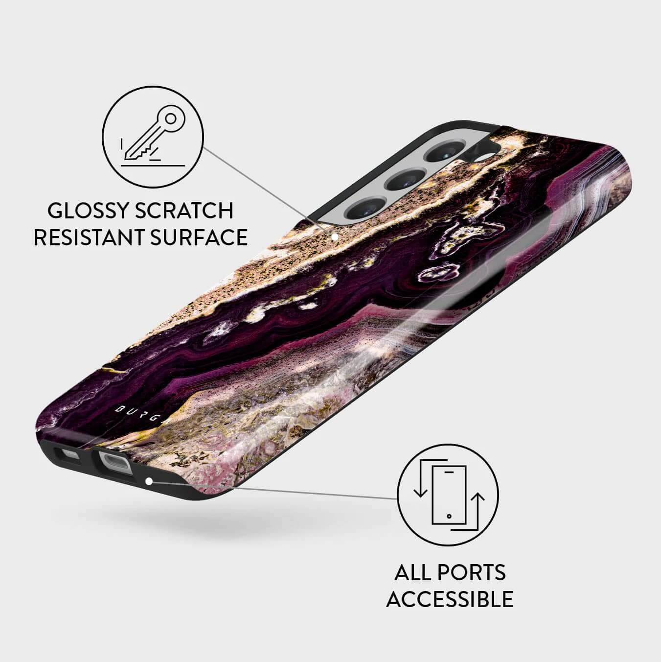 Burga Samsung Galaxy S22 Plus Fashion Tough Σκληρή Θήκη - Purple Skies