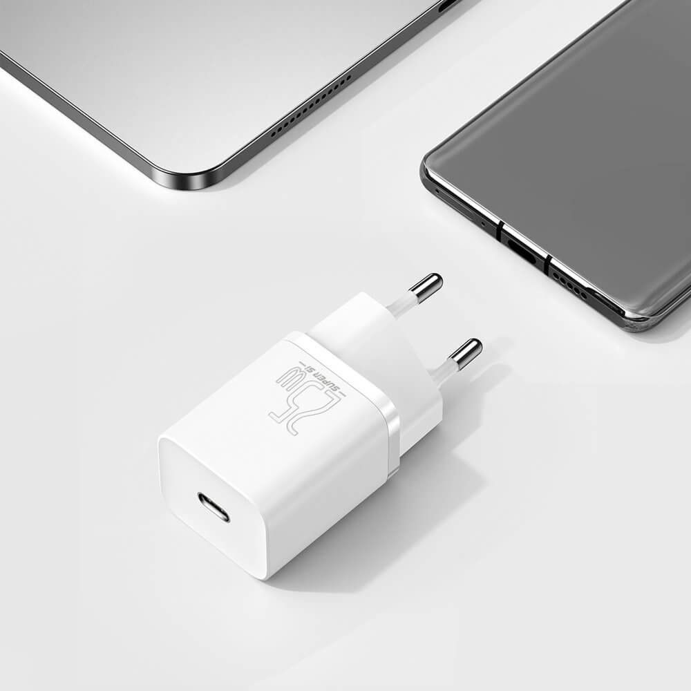 Baseus Super Si 1C Οικιακός Φορτιστής Γρήγορης Φόρτισης Type - C 25W - White - CCSP020102
