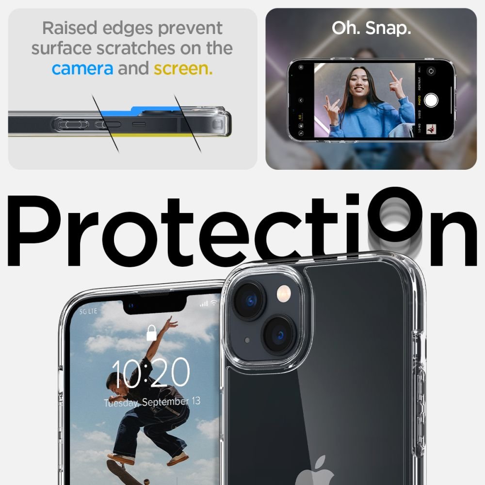 Spigen iPhone 14 Plus / iPhone 15 Plus Ultra Hybrid Σκληρή Θήκη με Πλαίσιο Σιλικόνης - Crystal Clear