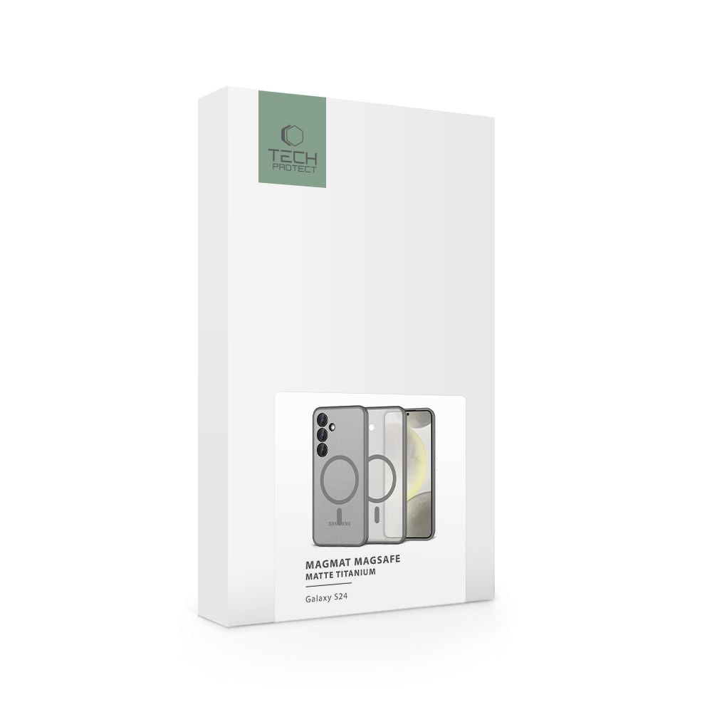 Tech - Protect Samsung Galaxy S24 MagMat Σκληρή Θήκη με Πλαίσιο Σιλικόνης και MagSafe - Matte Titanium