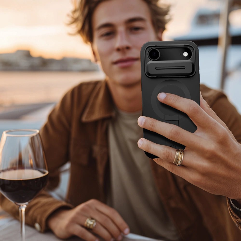 Tech - Protect iPhone Air - Kevlar Aura MagSafe - Σκληρή Θήκη με Ανοιγόμενο Κάλυμμα Κάμερας και Stand - Black