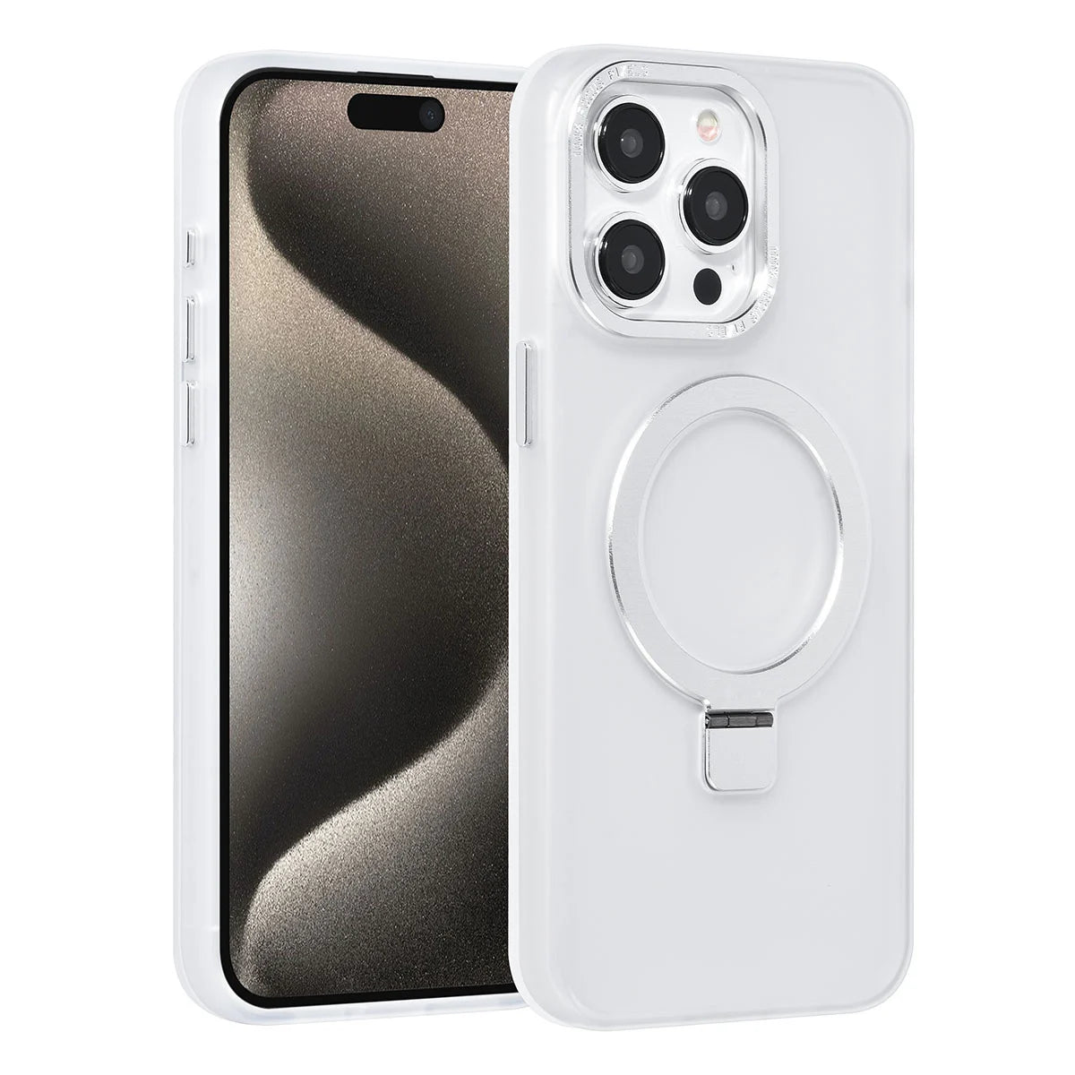 Tuniq iPhone 15 Pro Max - MagSafe Σκληρή Θήκη με Δαχτυλίδι Συγκράτησης - White